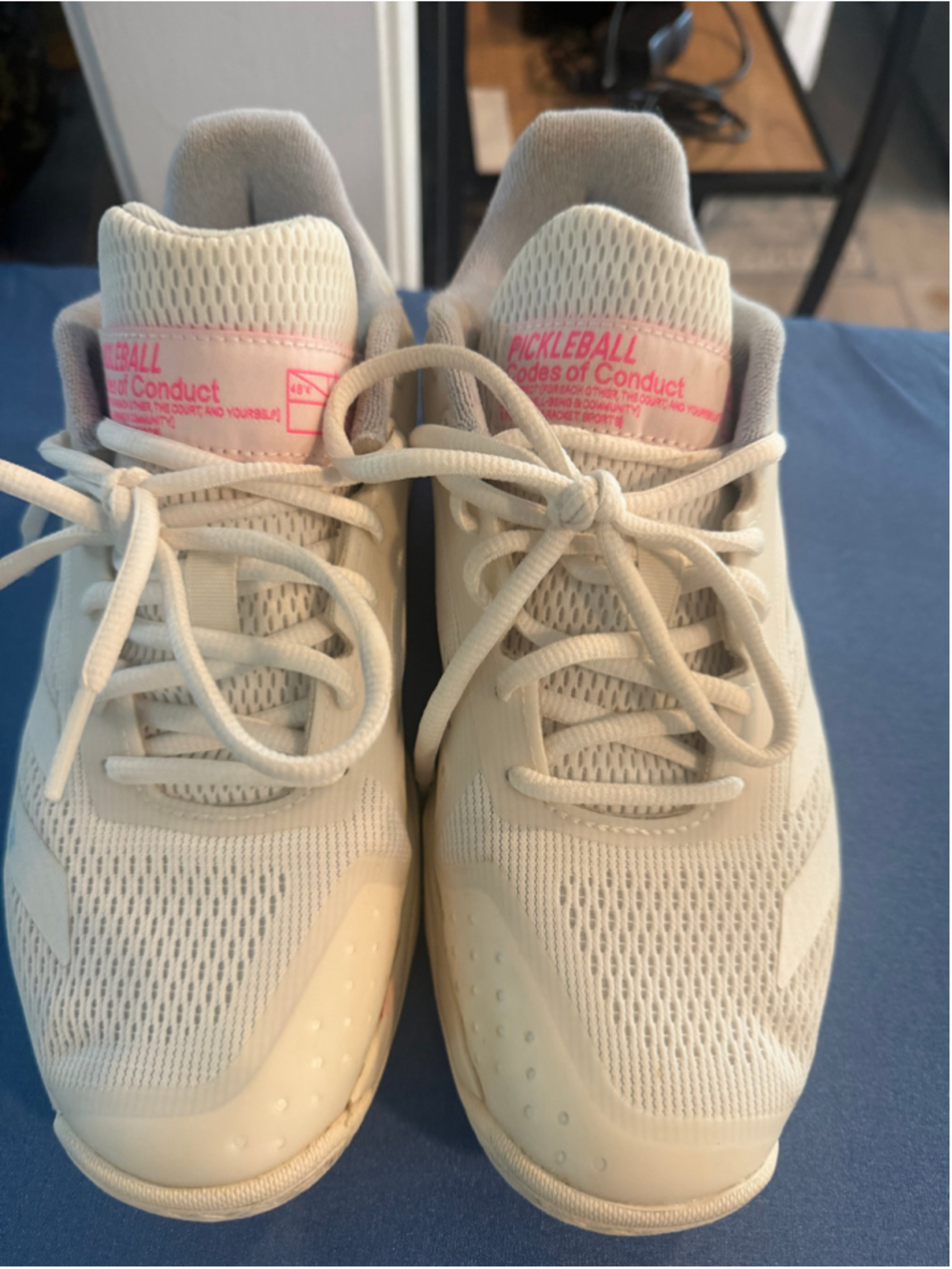 Women's adidas Pickleball Athletic Shoes Beige and Pink